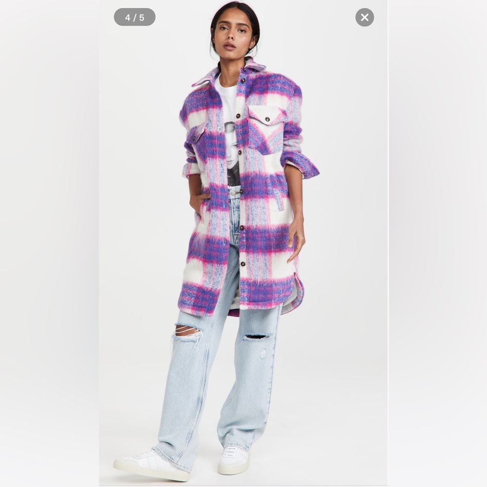 NWT - BLANKNYC Brushed Plaid Coat - Size Medium